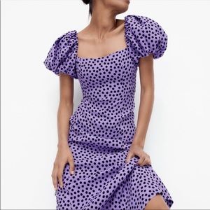 ZARA polka dot midi dress